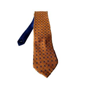 Tommy Hilfiger Neck Tie Micro Pattern in‎ Orange / Navy Blue